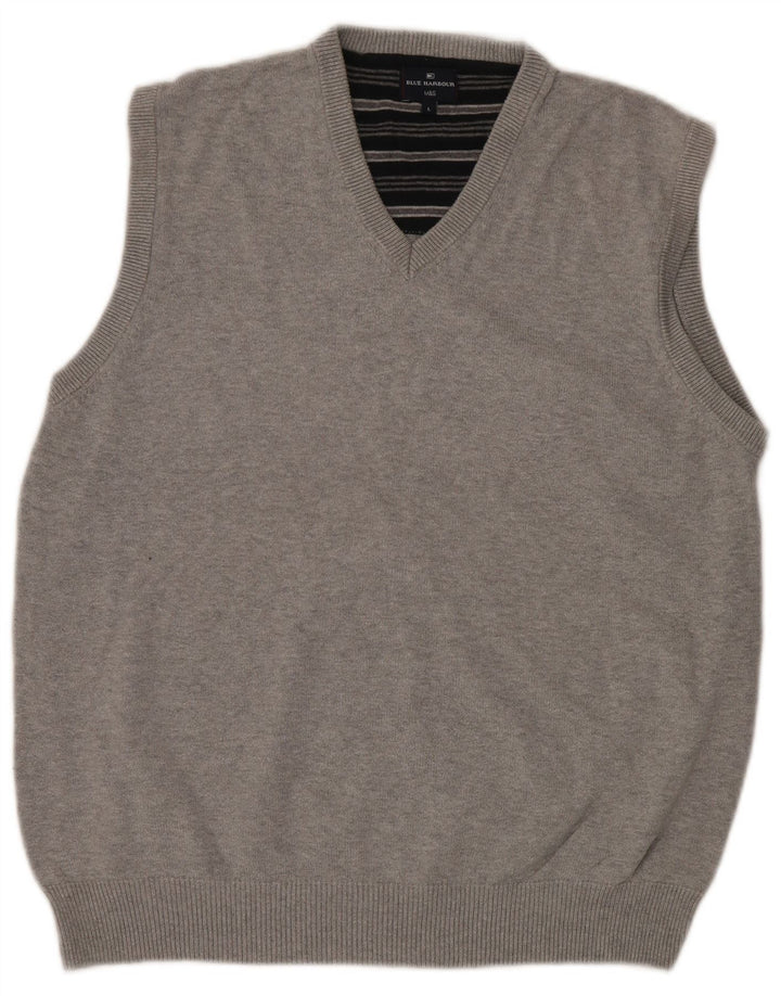 Marks & Spencer Herren Blue Harbor Vest Tank Top Large Grau