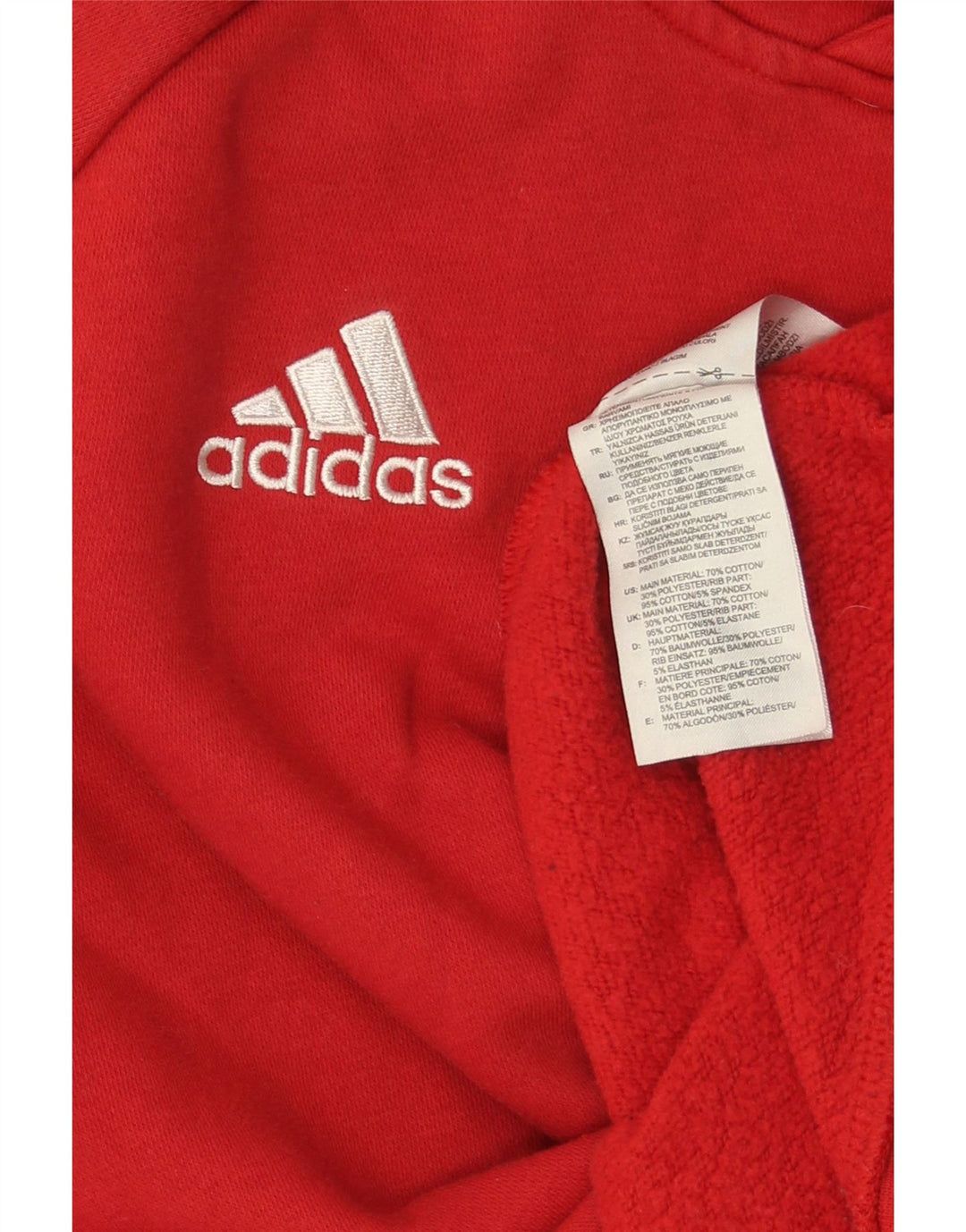 ADIDAS Herren Kapuzenpullover, klein, rote Baumwolle