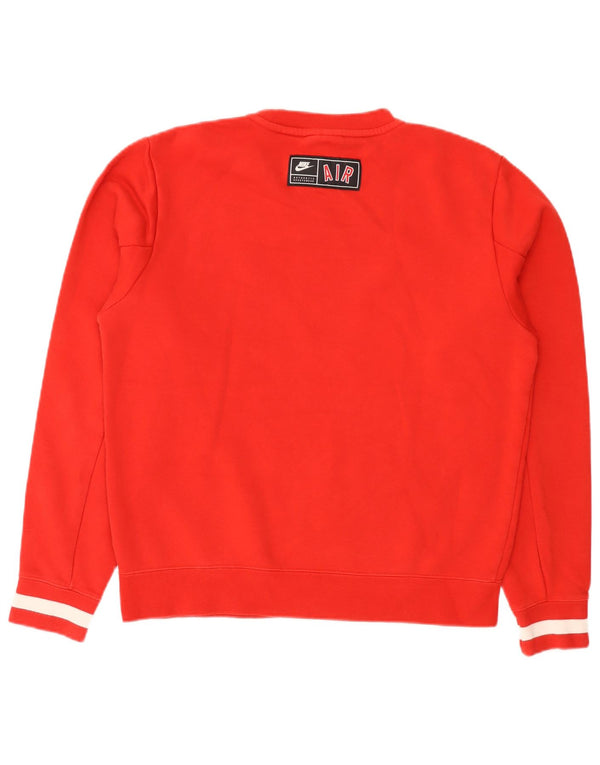 Nike Herren Graphic Loose Fit Sweatshirt Pullover XS Rot Colourblock Baumwolle