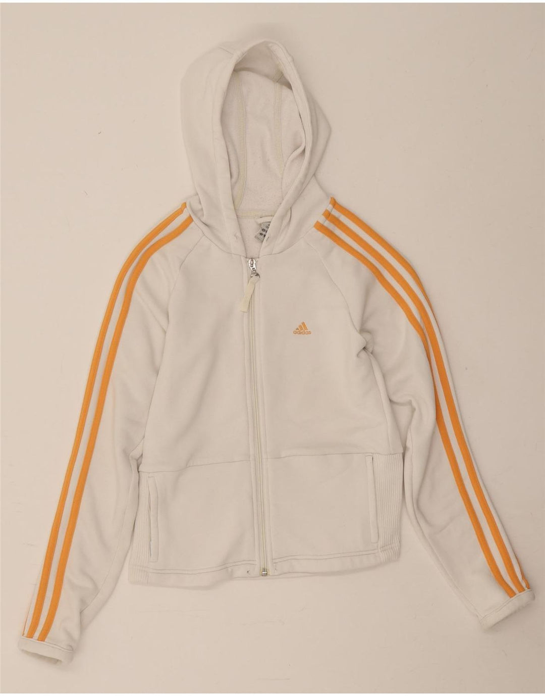 Adidas Damen Kapuzenpullover UK 10 Small Weiß Polyester