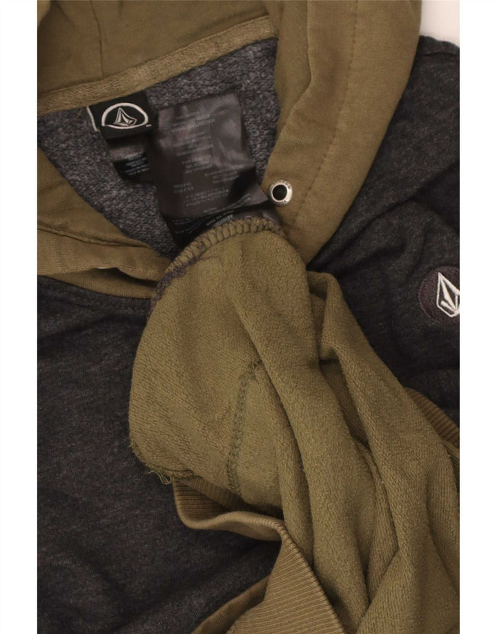 Volcom Herren-Kapuzenpullover aus mittelkhakifarbener Colourblock-Baumwolle