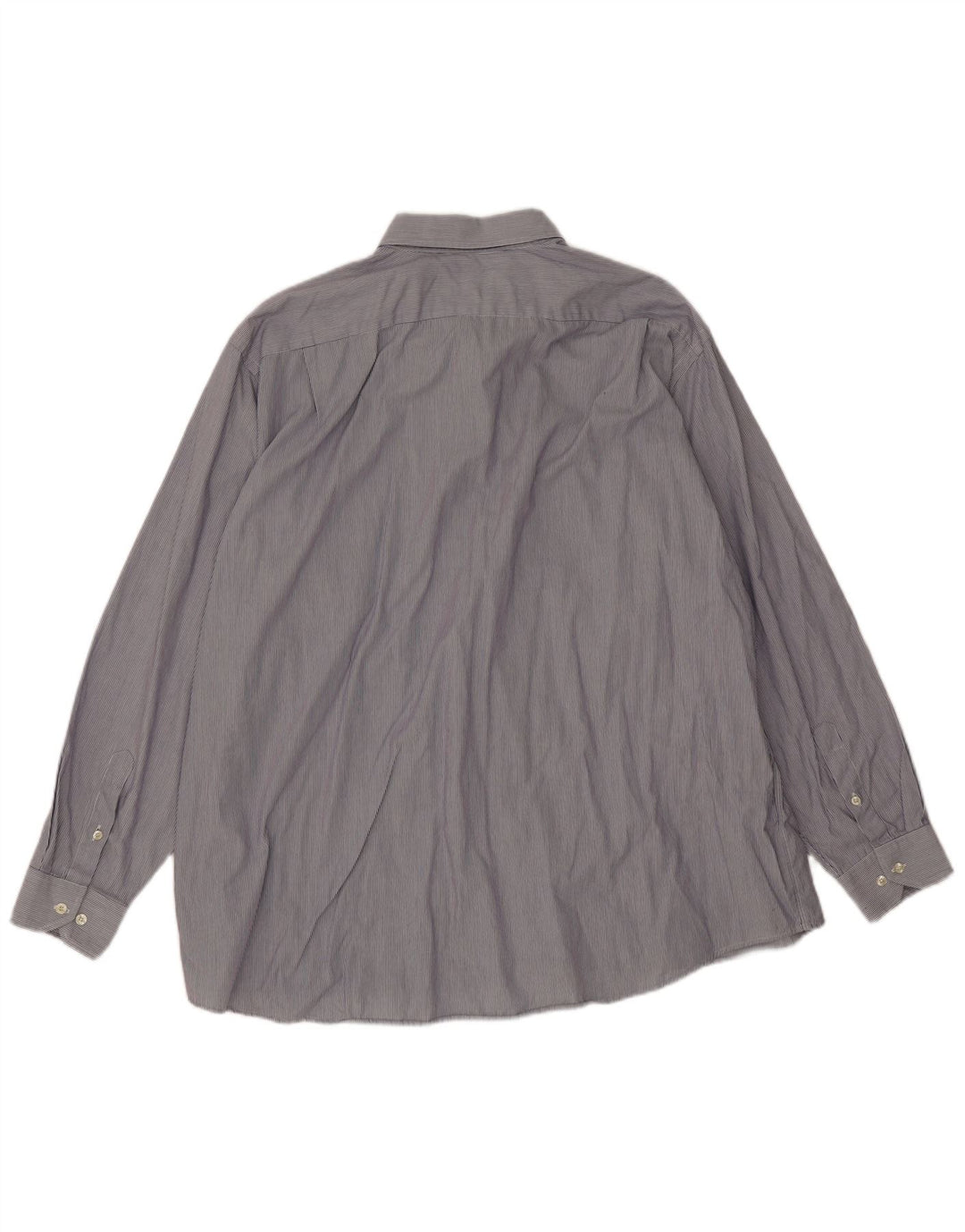 Lacoste Herrenhemd Größe 45 XL blaue Nadelstreifen-Baumwolle