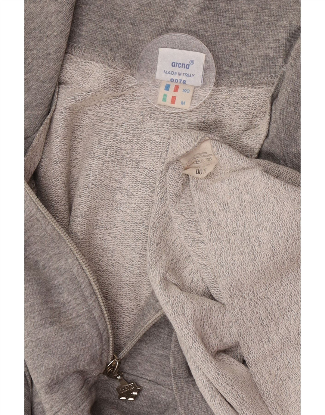 Arena Herren-Sweatshirt mit grafischem Reißverschluss und Rundhalsausschnitt, mittelgrau, Farbblock