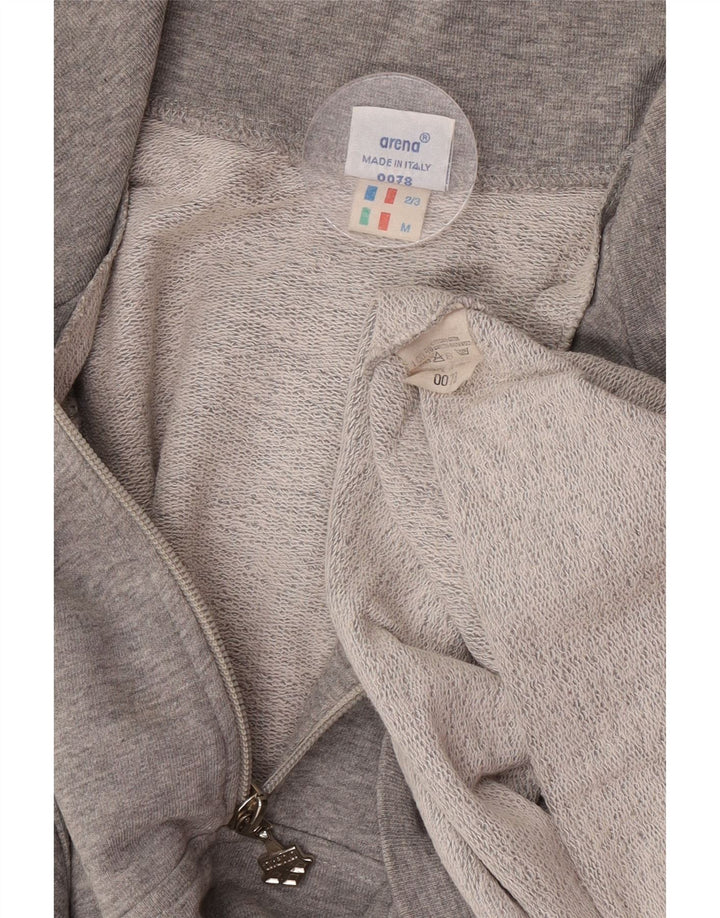 Arena Herren-Sweatshirt mit grafischem Reißverschluss und Rundhalsausschnitt, mittelgrau, Farbblock