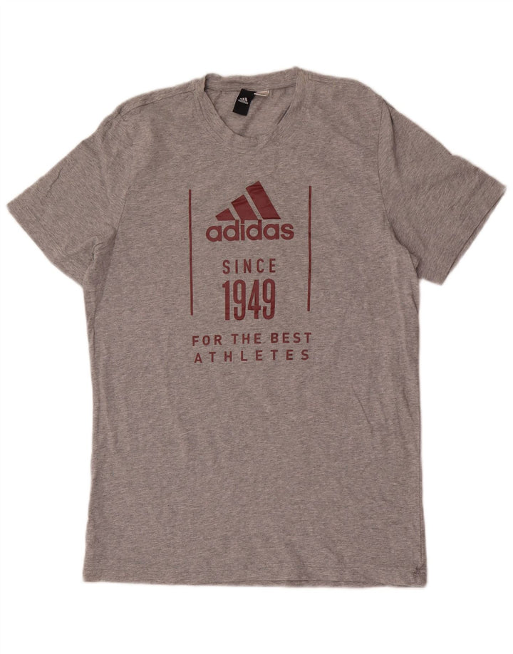 ADIDAS Herren Grafik-T-Shirt-Oberteil Mittelgrau meliert