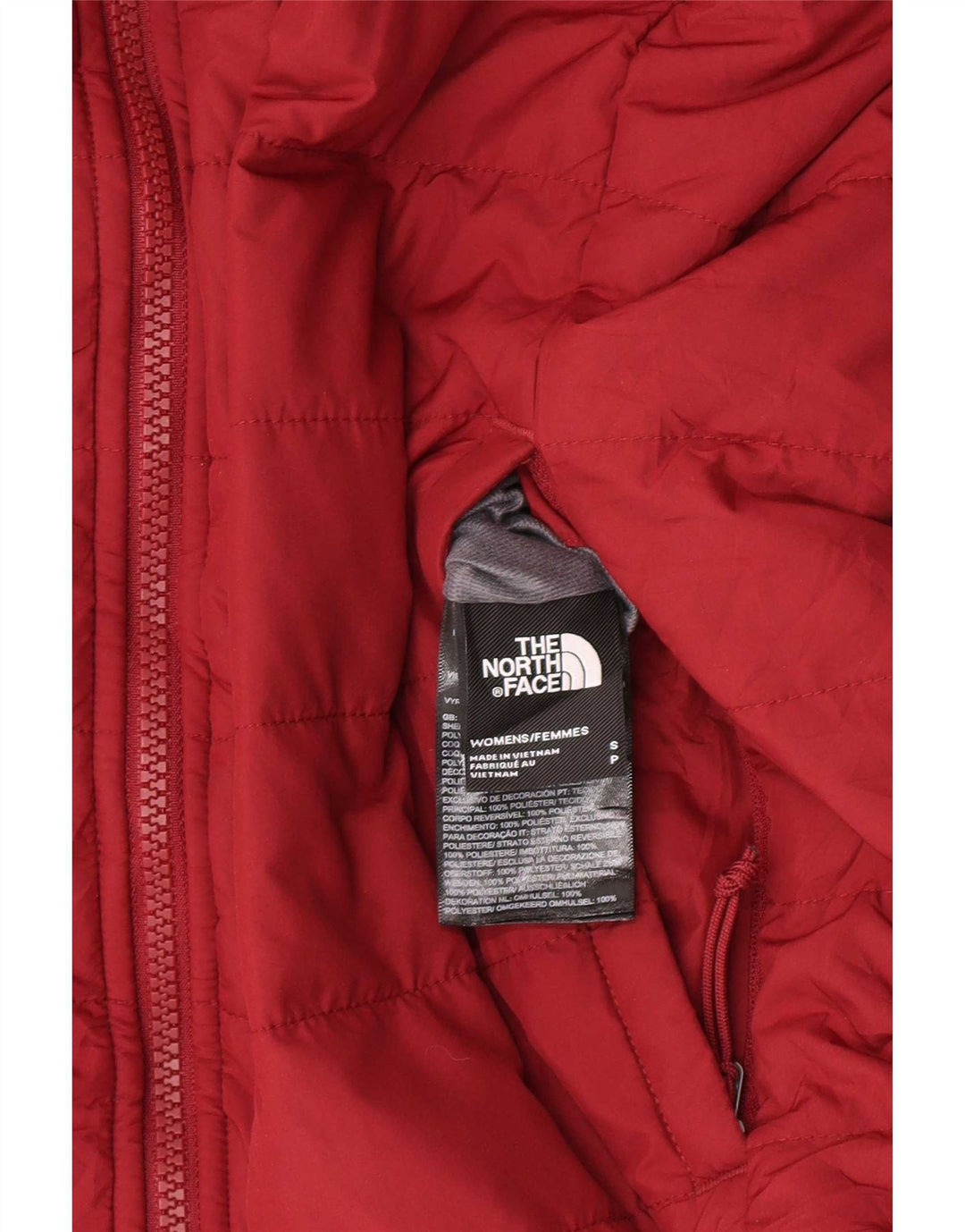 The North Face Damen Reversible Wattierte Jacke UK10 Small Burgund