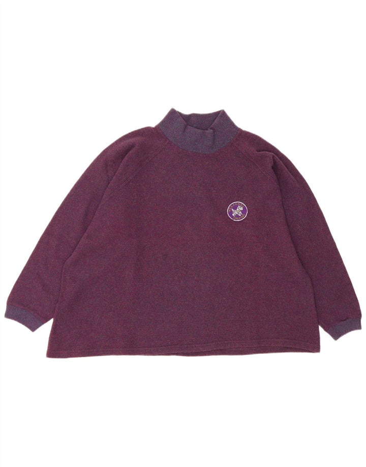 Vintage Damen Übergroßer Rollkragenpullover Pullover UK 14 Mittellila