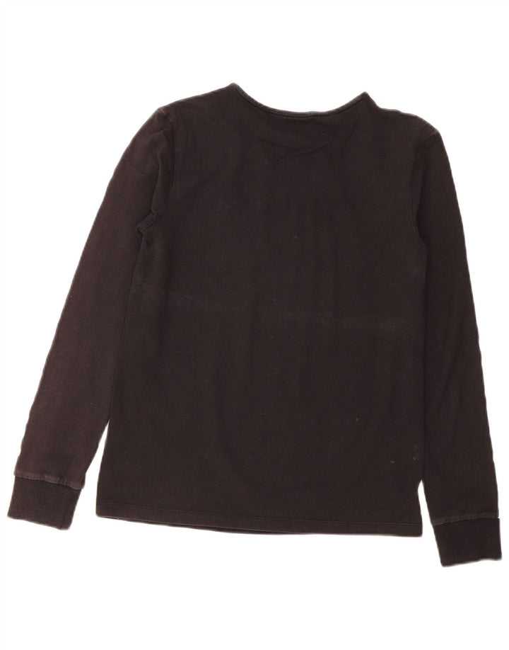 Adidas Damen Top Langarm UK 8 Small Schwarz Baumwolle