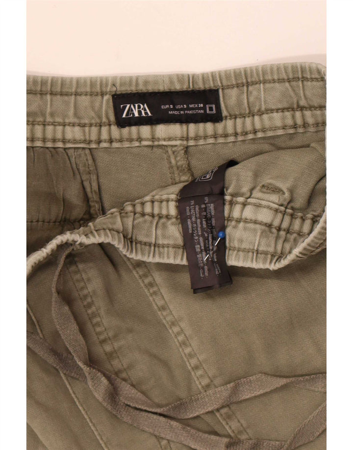Zara Herren Cargo-Shorts, Größe S, Größe 30, Khaki, Baumwolle