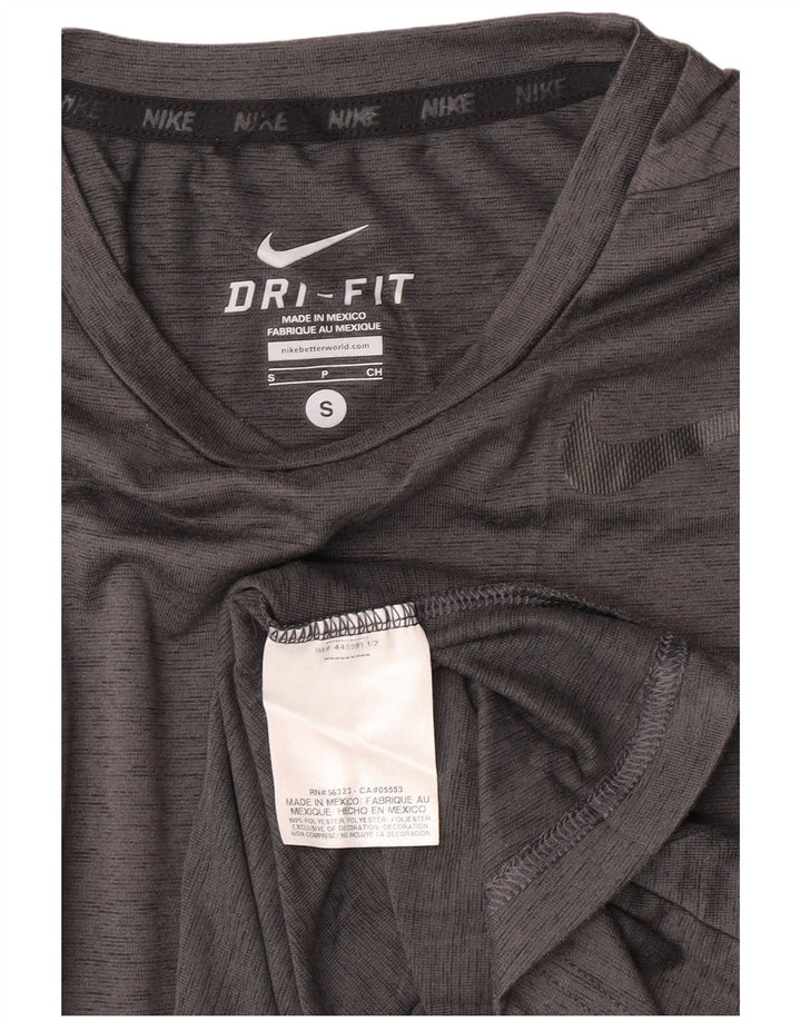 Nike Herren Dri Fit T-Shirt-Oberteil, klein, grau geflecktes Polyester