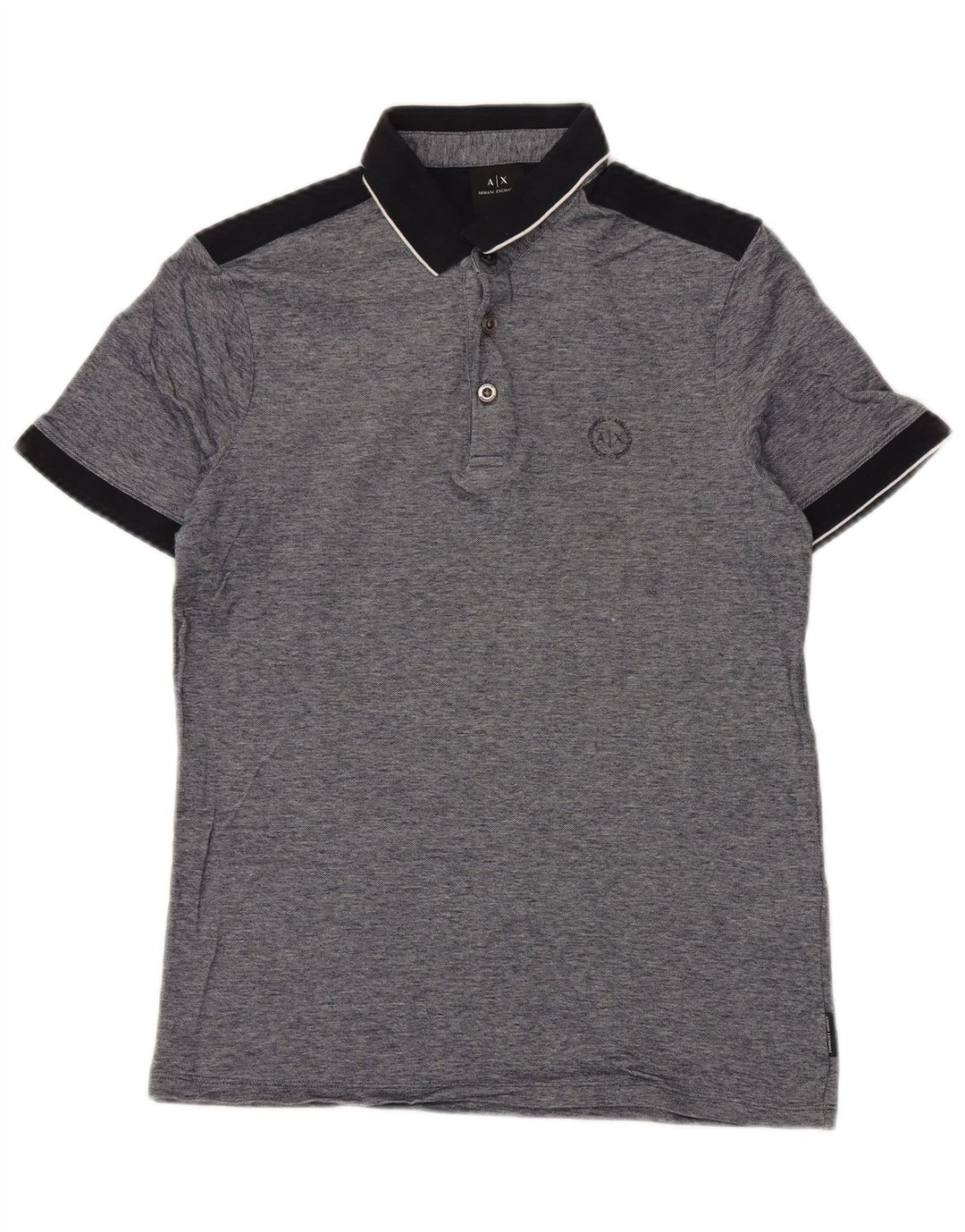 ARMANI EXCHANGE Herren-Poloshirt, klein, graue Colourblock-Baumwolle