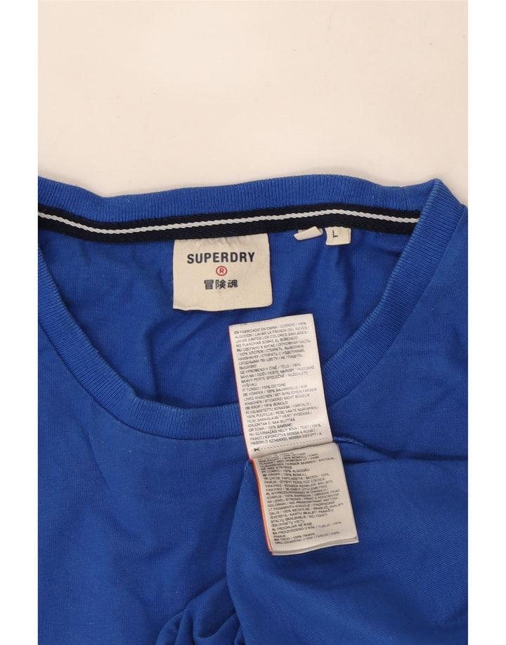 Superdry Herren-T-Shirt mit Grafik, Größe L, aus blauer Baumwolle