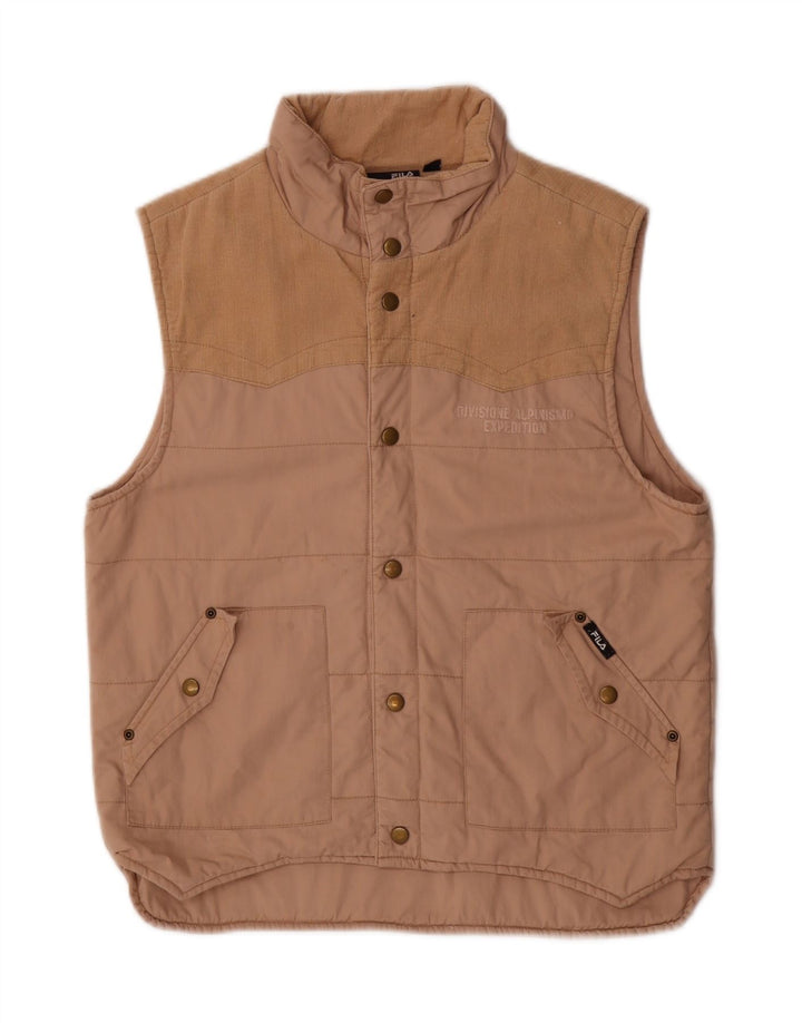 Fila Herren Wattierte Weste UK 38 Mittelbeige Baumwolle