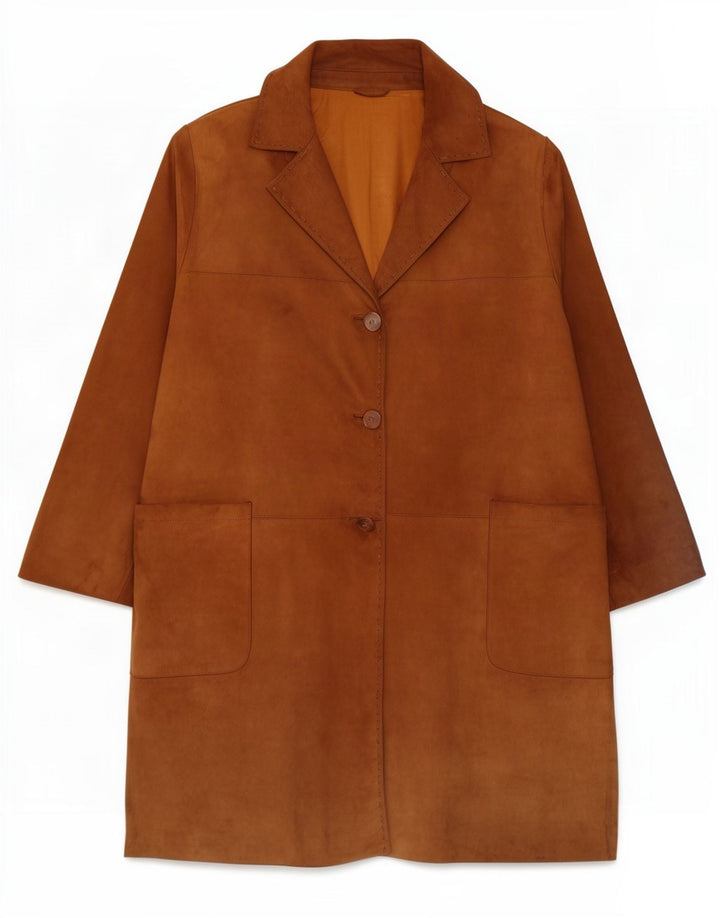 Vintage Damen Wildledermantel IT 50 XL Beige