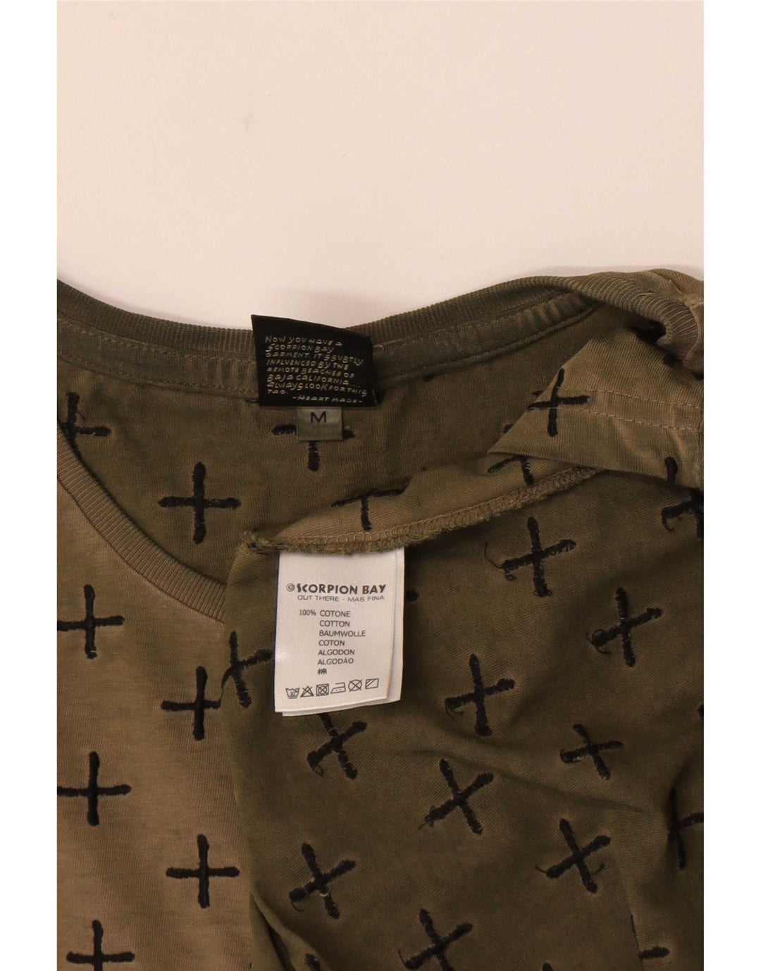 Scorpion Bay Herren-T-Shirt mit abstraktem Muster, mittlere Khaki-Baumwolle
