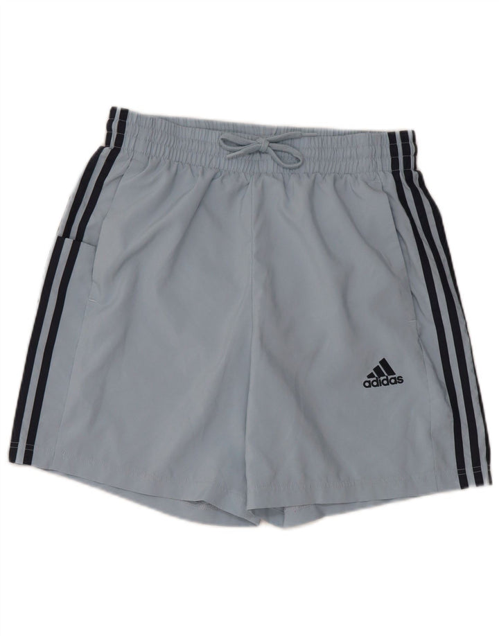 ADIDAS Damen Sportshorts UK 14 Mittelblaues Polyester
