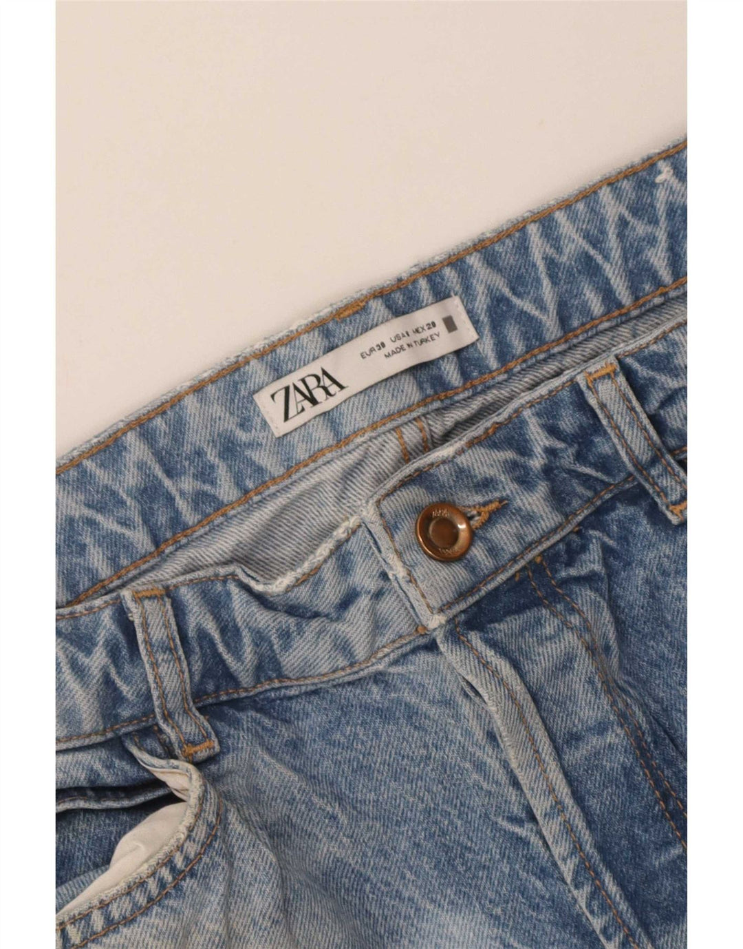 Zara Damen Straight Jeans EU 38 Small W28 L28 Blau