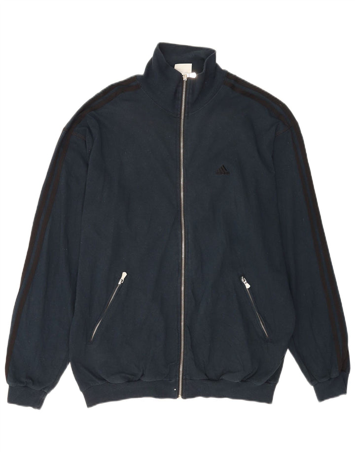 Adidas Herren Trainingsanzug Top Jacke UK 40/42 Medium Marineblau Baumwolle