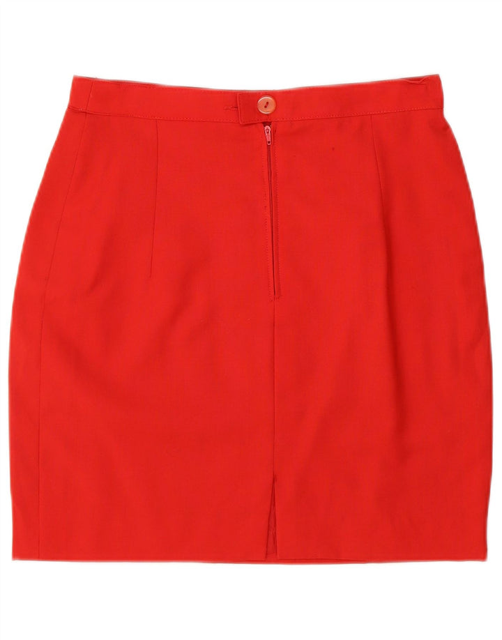 VINTAGE Damen 2-teiliges Rockset mit 2 Knöpfen IT 44 Medium W26 Rote Wolle