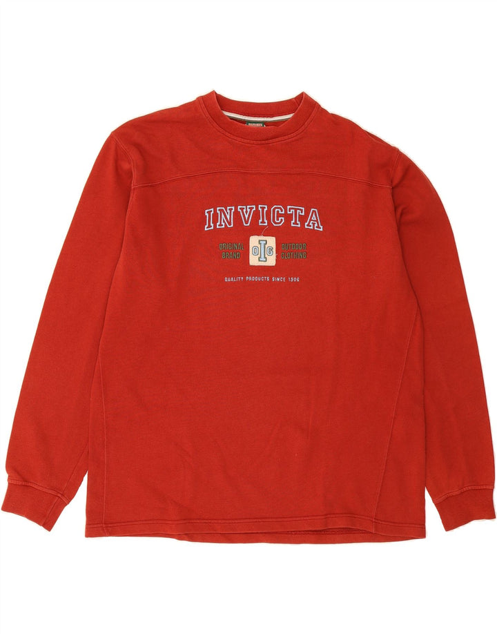 INVICTA Mens Graphic Sweatshirt Jumper XL Red Cotton Vintage Invicta and Second-Hand Invicta from Messina Hembry 