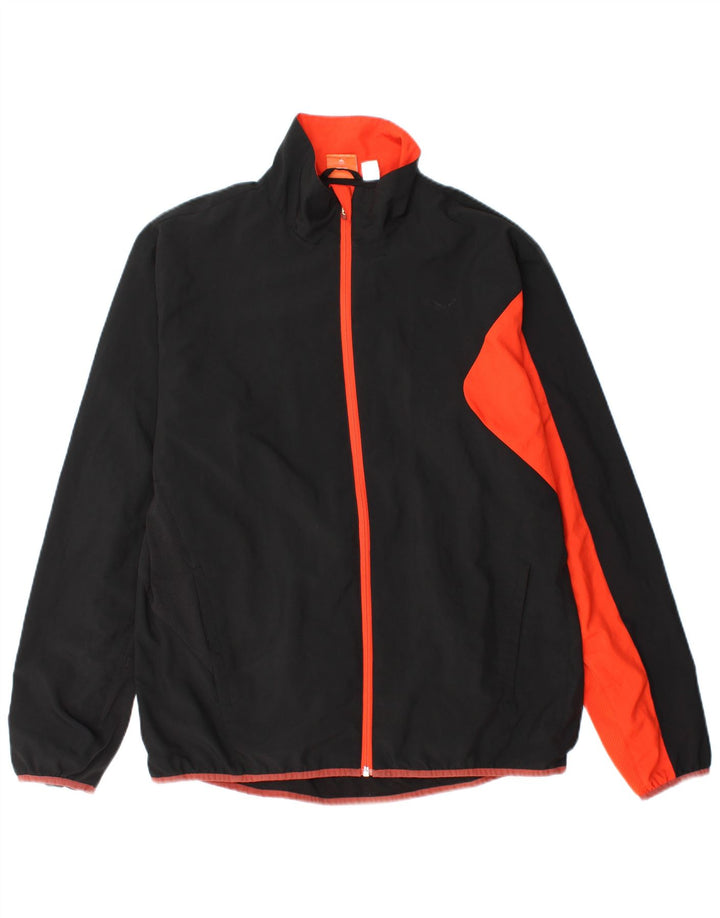 Puma Herren-Trainingsanzug-Top-Jacke, UK 40, groß, schwarzes Farbblock-Polyester