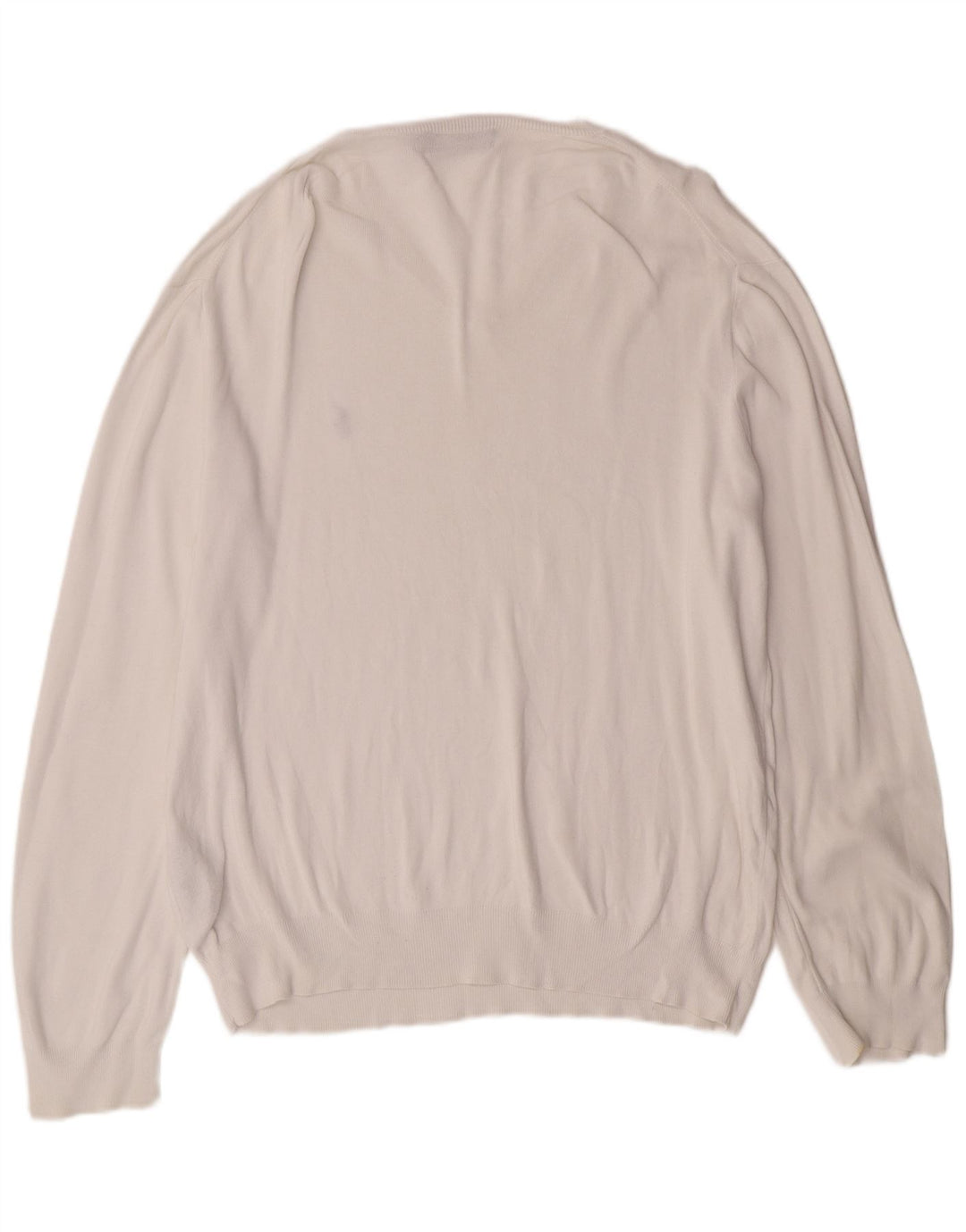 POLO RALPH LAUREN Herren-Pullover mit V-Ausschnitt, XL, weiße Baumwolle