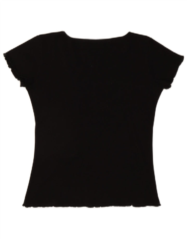 CLOCK HOUSE Damen T-Shirt Top UK 12 Medium Schwarz