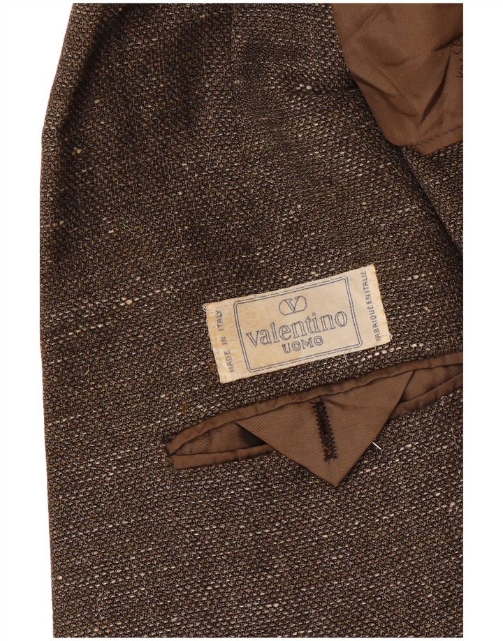 Valentino Herren-Blazer mit 2 Knöpfen, UK 38, mittelbraun gefleckt