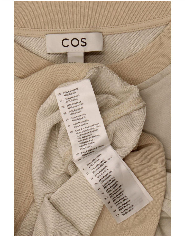 Cos Damen-Sweatshirt-Pullover UK 14 Medium Beige Polyamid