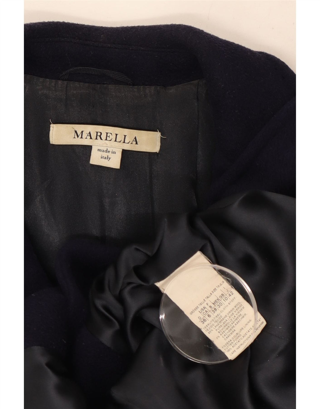 Marella Damenmantel UK 10 Small Marineblaue Wolle