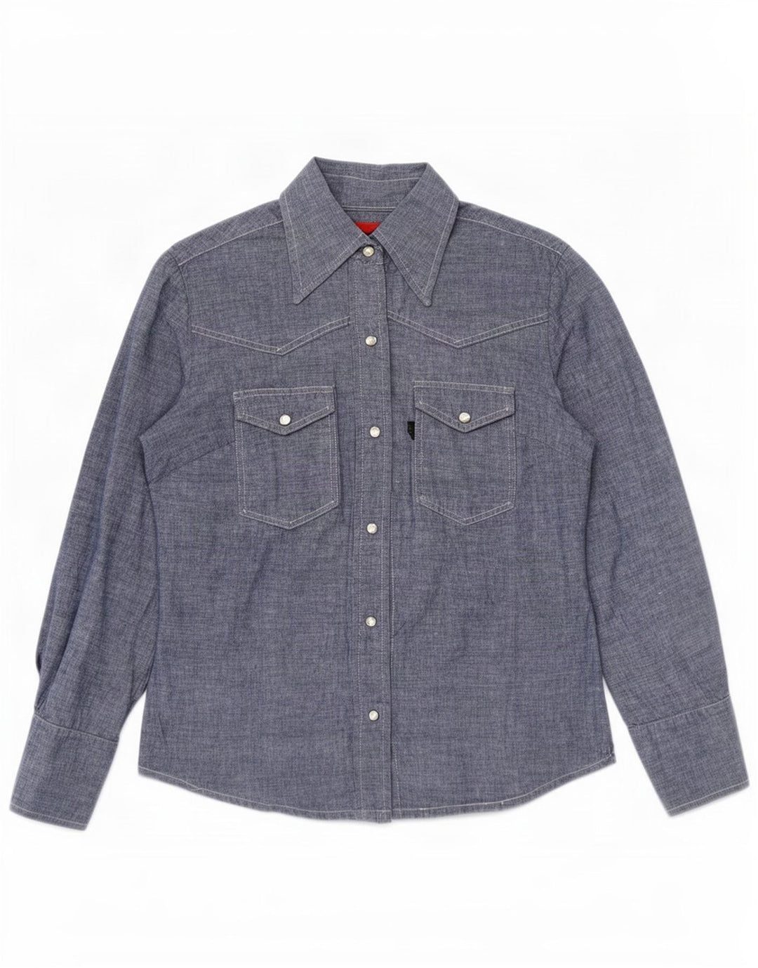 Levi's Damen-Hemd UK 14 aus mittelblauer Baumwolle
