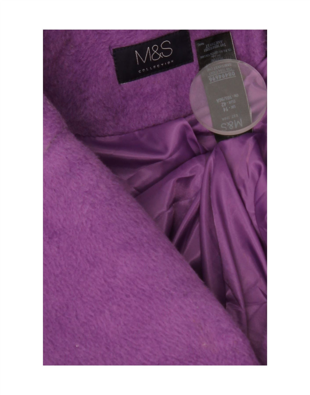 Marks & Spencer Damenmantel UK 14 Large Lila Polyester