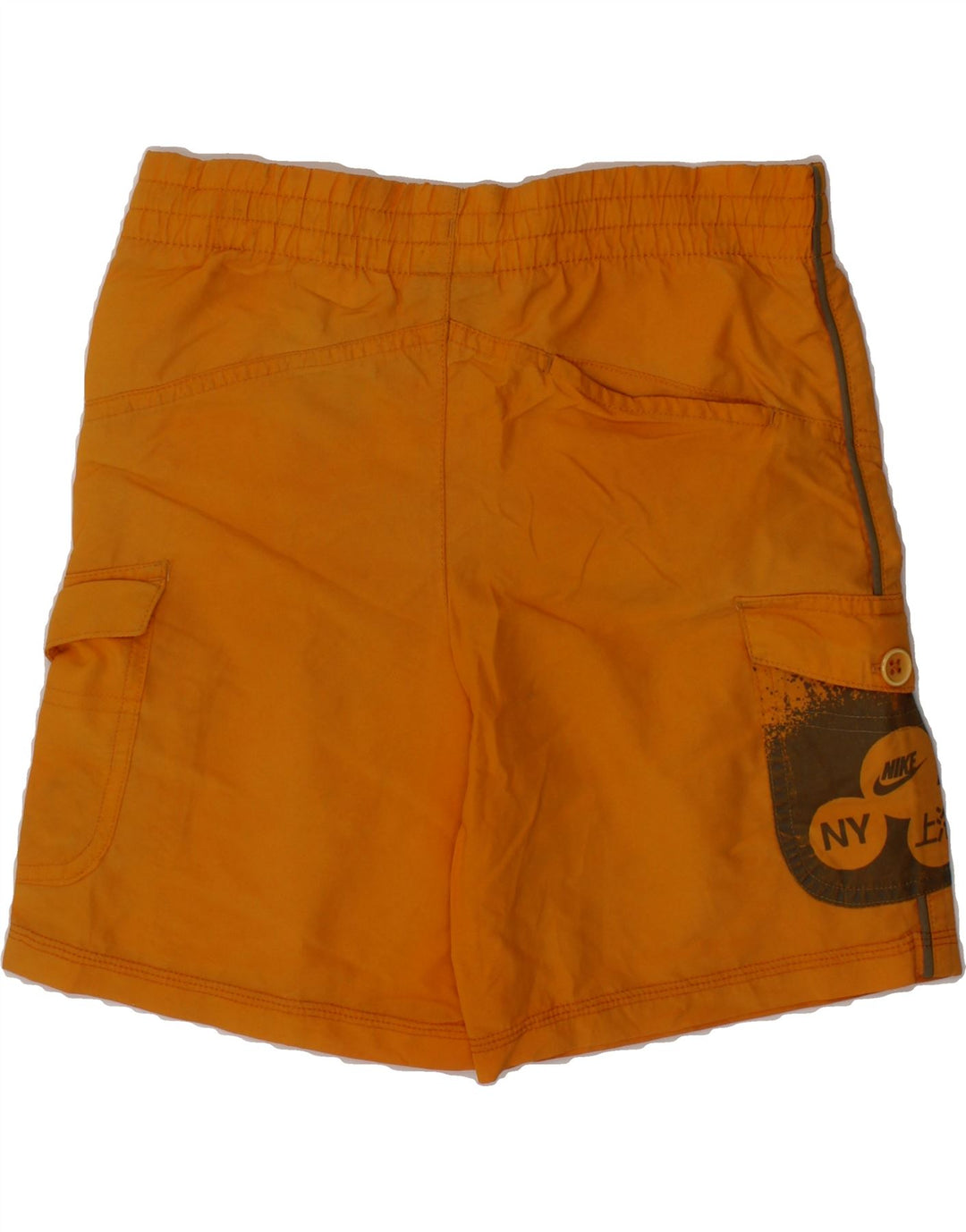 NIKE Boys Graphic Sport Shorts 5-6 Years Medium Yellow Nylon Vintage Nike and Second-Hand Nike from Messina Hembry 