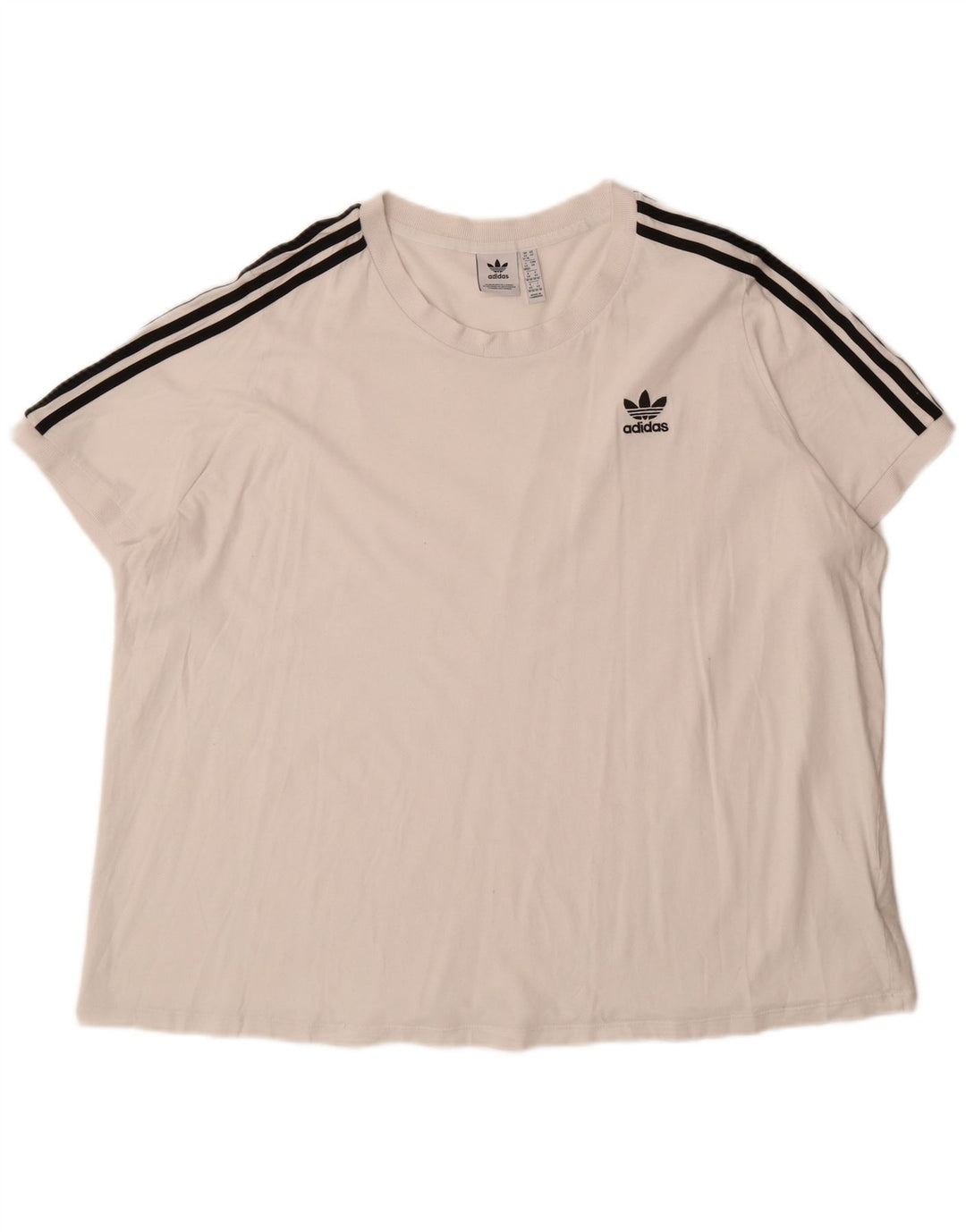 ADIDAS Damen T-Shirt Top UK 32/34 4XL Weiße Baumwolle