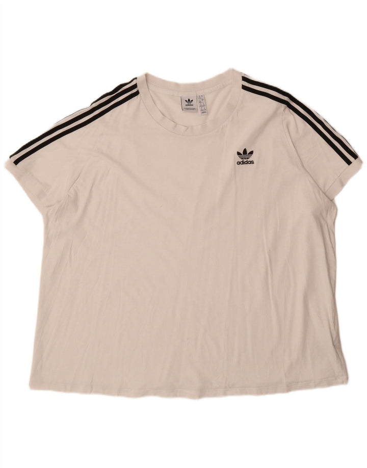 ADIDAS Damen T-Shirt Top UK 32/34 4XL Weiße Baumwolle
