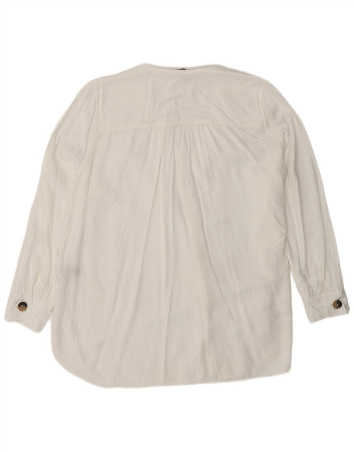 Marks & Spencer Damen-Hemdbluse in Übergröße, Größe UK 18, XL, weißes Leinen