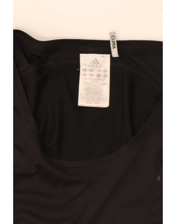 Adidas Damen Climacool T-Shirt Top UK 16 Large Schwarz Polyester