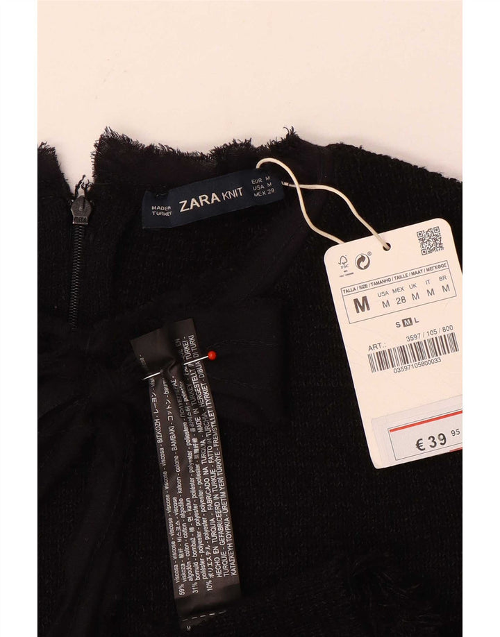 Zara Damen-Meerjungfrauenkleid mit Frontschnürung, UK 12, mittlere schwarze Viskose