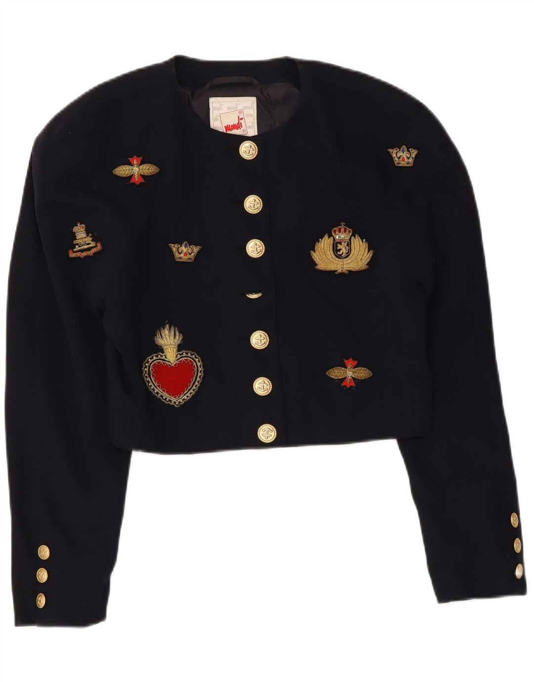 Mondi Damen Crop Graphic Bolero Jacke EU 38 Mittel Marineblau