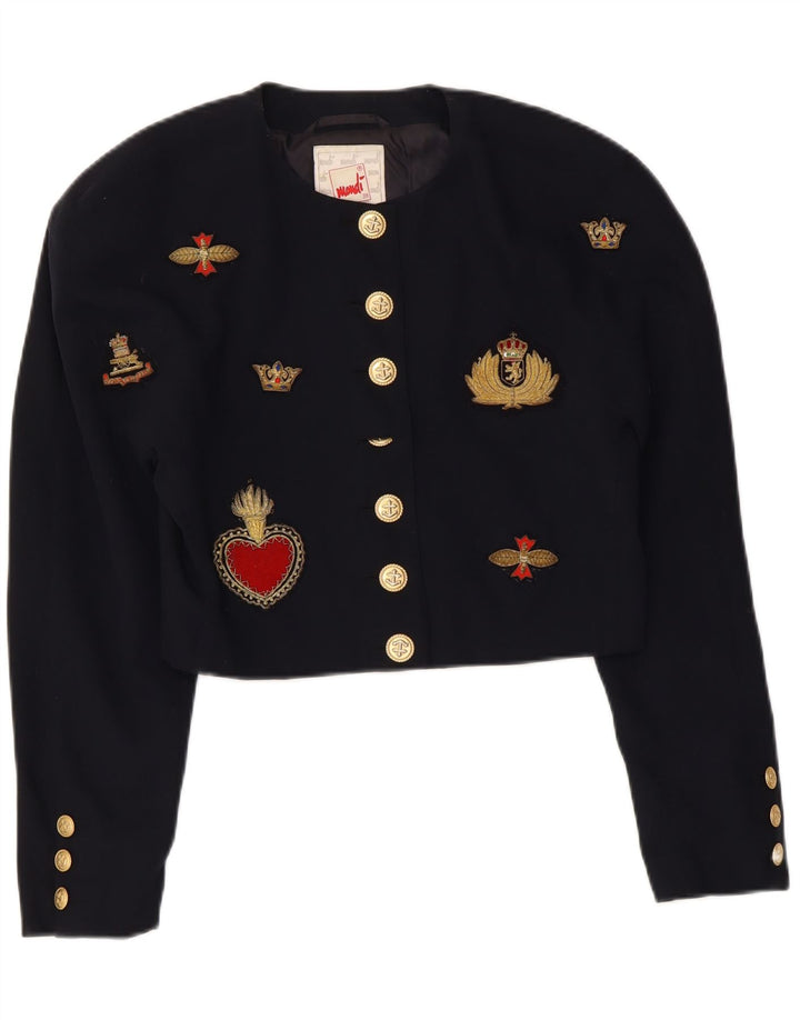 Mondi Damen Crop Graphic Bolero Jacke EU 38 Mittel Marineblau