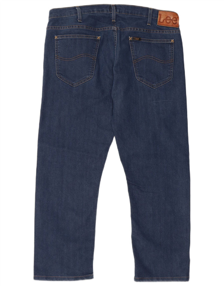 Lee Damen Daren Zip Fly Straight Cropped Jeans W36 L26 Blaue Baumwolle