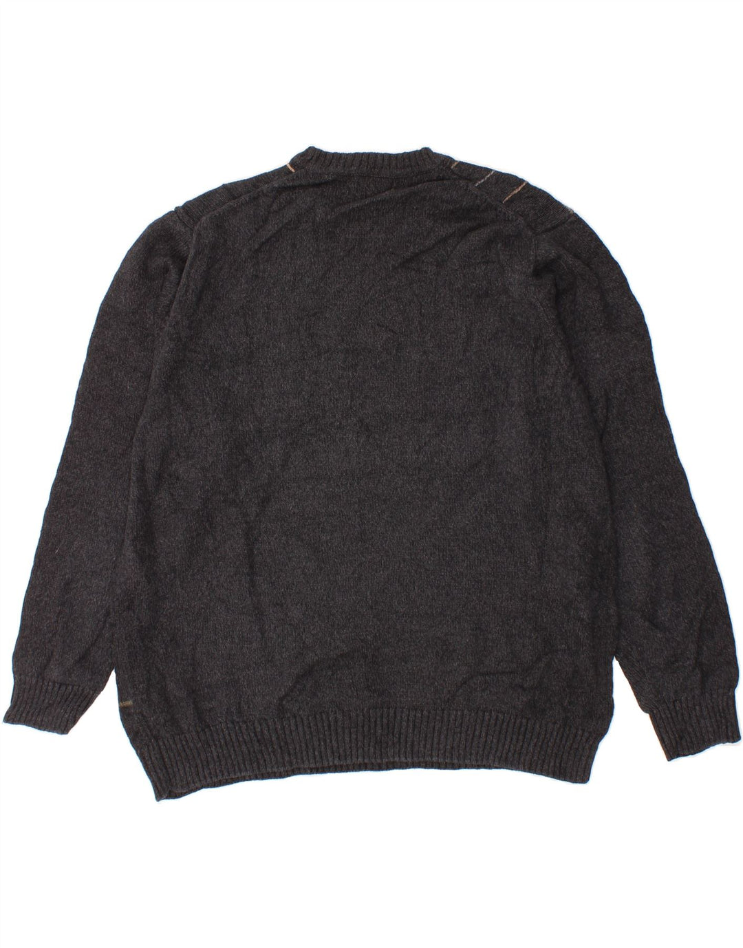 DOCKERS Herren-Pullover mit Rundhalsausschnitt, 2XL, grau karierte Baumwolle