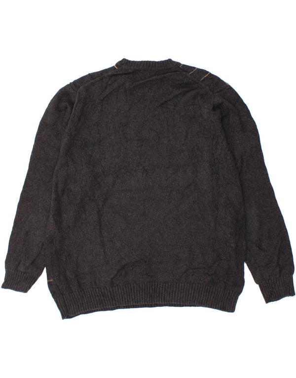 DOCKERS Herren-Pullover mit Rundhalsausschnitt, 2XL, grau karierte Baumwolle