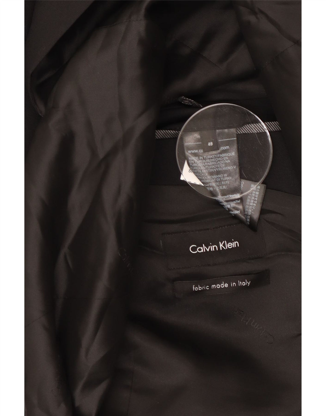 CALVIN KLEIN Herren 2-Knopf-Blazerjacke IT 48 Mittelschwarze Wolle