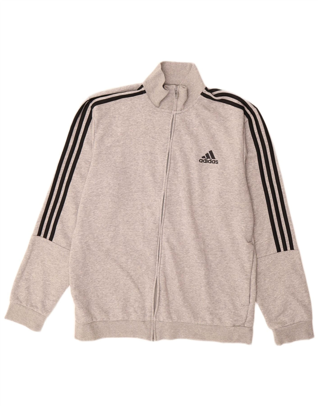 ADIDAS Herren-Trainingsanzug-Top-Jacke, UK 44/46, große graue Baumwolle