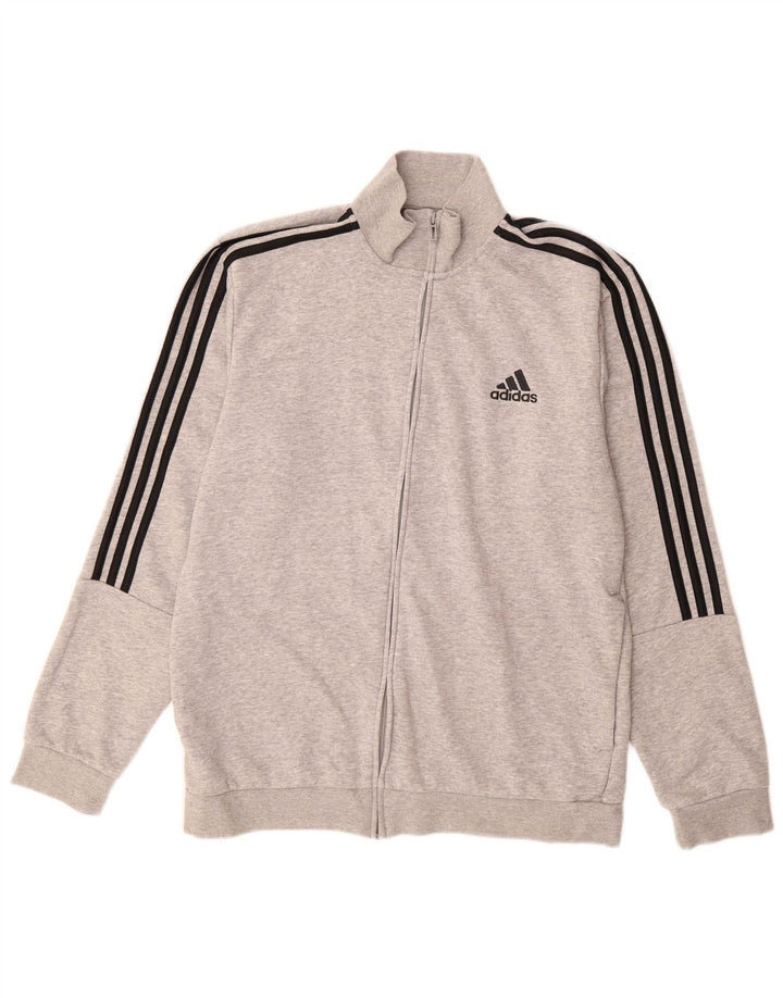 ADIDAS Herren-Trainingsanzug-Top-Jacke, UK 44/46, große graue Baumwolle