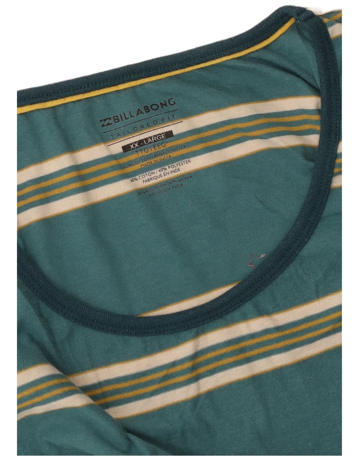 Billabong Herren Tailored Fit Weste Top 2XL grün gestreift Baumwolle
