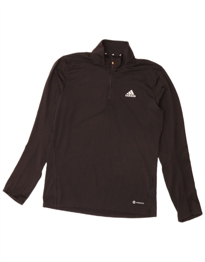 Adidas Herren Aeroready Zip Neck Pullover Trainingsanzug Top Small Schwarz Polyester
