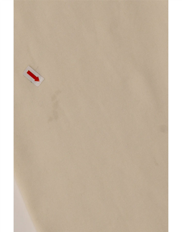 REEBOK Herren-Sweatshirt mit lockerer Passform und Reißverschluss am Hals, mittlere, cremefarbene Baumwolle