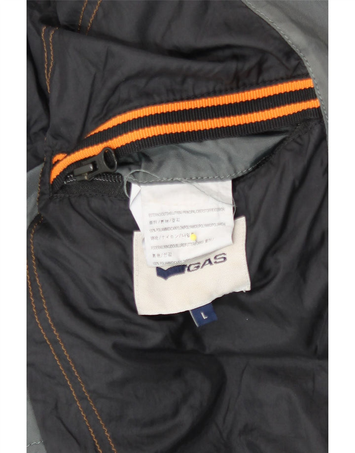 Gas Herren-Bomberjacke mit Kapuze, wattiert, Gr. 40, Größe L, Grau, Polyamid